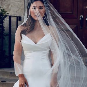 Soft White Tulle Cathedral Veil